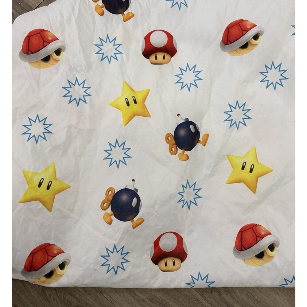Nintendo Super Mario, Luigi, Toad Top Flat Sheet Set & Fitted Sheet for TWIN BED
